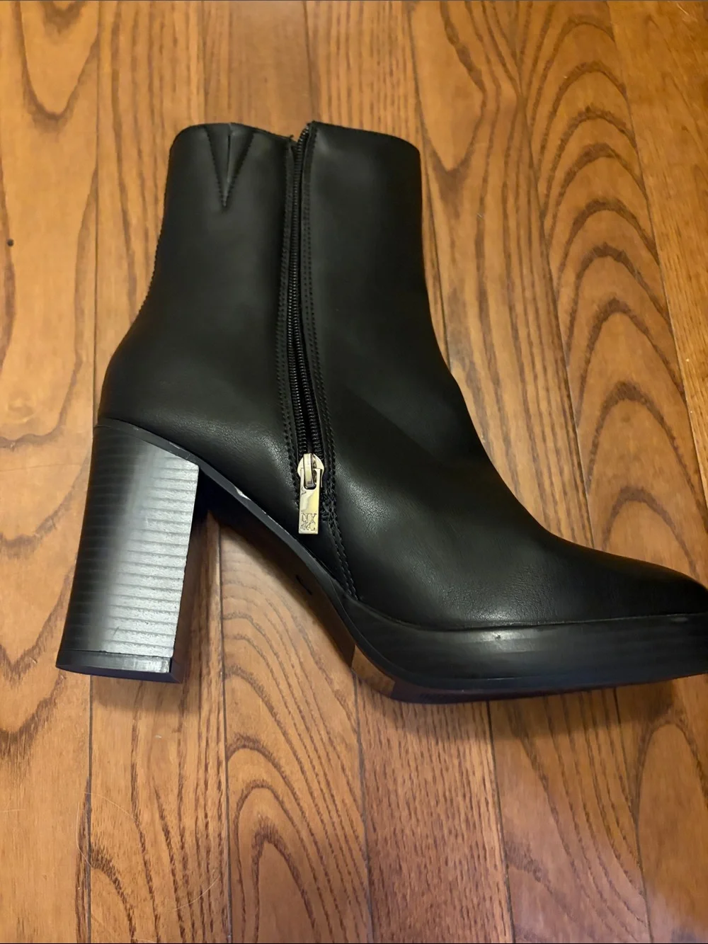 Platform Block Heel Ankle Boots in Black